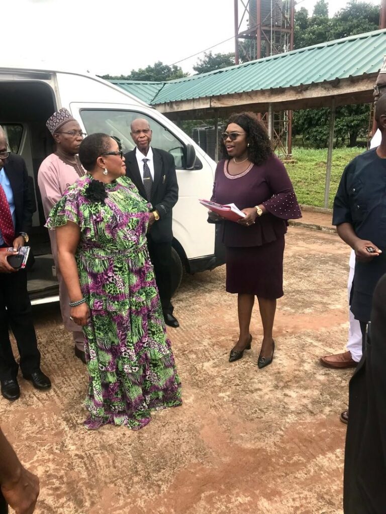 The Centre Director, Prof (Mrs.) Ijeoma P. Oboh welcomes Madam Vice Chancellor, Prof. Lilian I. Salami and other Principal Officers of the University for a working visit to the Centre